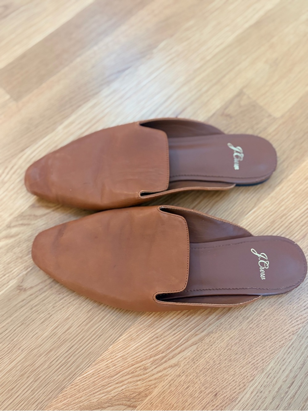 J. Crew Brown Leather Slip-On Flats